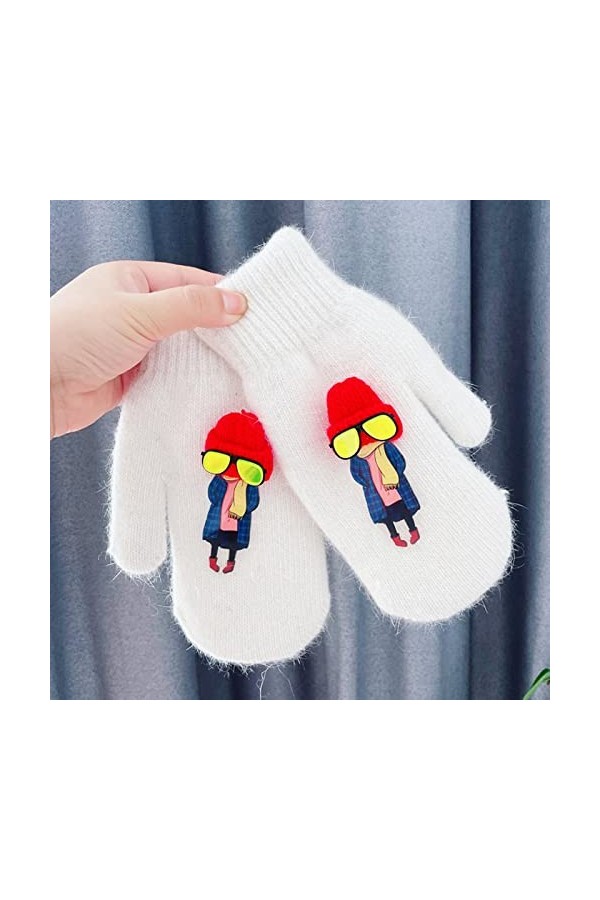 Gants Gloves Moufles Hiver Homme Femme Gants pour Femmes Mignons Gants Tricotés Doublure Chaude Et Épaissie Doigt Complet Gan