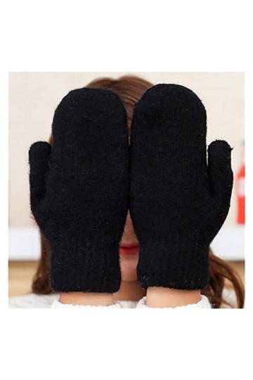 JSJJEDC Mitaines de Fourrure de Lapin dautomne et dhiver for Hommes, Double Couche de Femme et Gants Chauds en Molleton Co