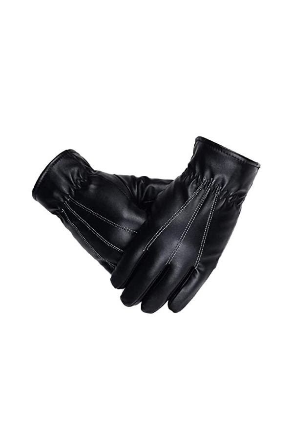Gants dhiver 1 Paire de Gants pour Femmes en Cuir PU/Velours en Daim Gants de Conduite dhiver en Fourrure de Lapin Chauds e