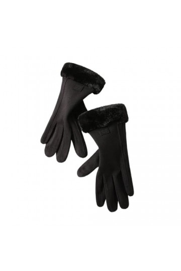 ERICAT Gants automne hiver fourrure mitaines chaudes mitaines doigt complet femmes Sport de plein air femme gants écran Colo