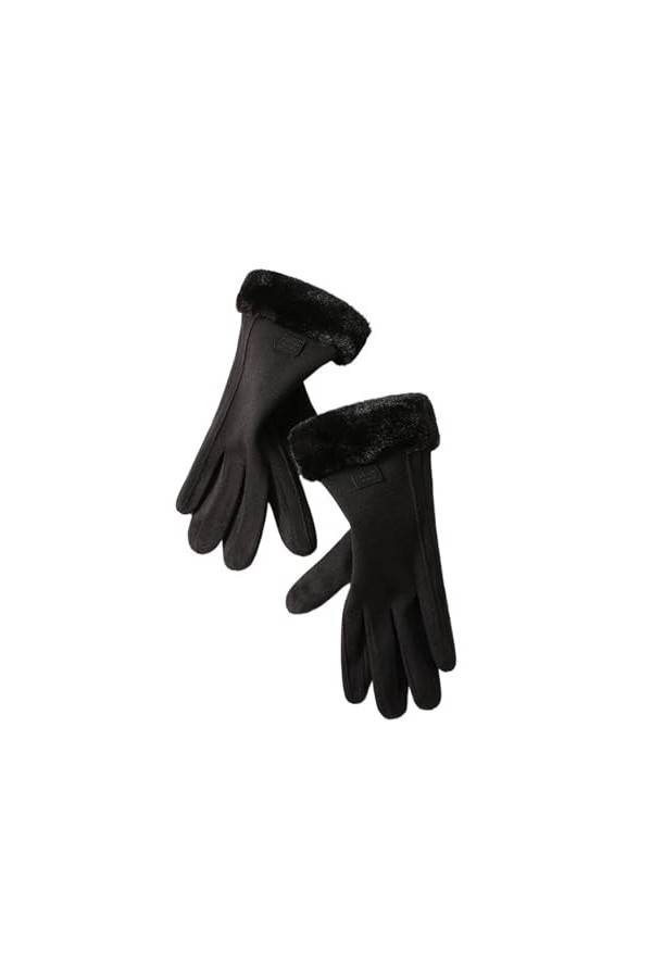ERICAT Gants automne hiver fourrure mitaines chaudes mitaines doigt complet femmes Sport de plein air femme gants écran Colo