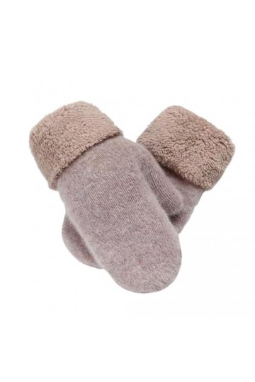 ERICAT Gants Double couche en peluche for femmes, couleur unie, tous les doigts, hiver, femmes et filles, mitaines douces et 