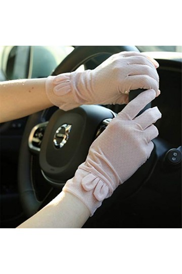BJTYHT Gants de Protection Solaire Section Mince Anti-UV de Soie de Soie Respirant Gant de Protection Solaire de Voiture de c