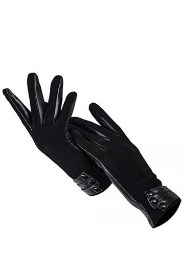 Gants Pour Femmes Gants Courts En Cuir Pour Femmes En Peau De Mouton Gants Pour Femmes En Cuir Noir Gants DHiver Pour Femmes