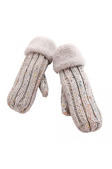 Gants mignons en tricot avec doublure chaude - Gants thermiques pour femmes - Gants doux et confortables pour lautomne et l