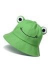 Chapeaux Seau Bob Grenouille Mignon Coton Chapeau Grenouille Vert