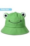 Chapeaux Seau Bob Grenouille Mignon Coton Chapeau Grenouille Vert