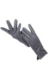 Touch Gloves Color Gants dhiver en cuir pour femme en daim véritable 50 % cuir véritable 50 % gants pour femme gris foncé 7,