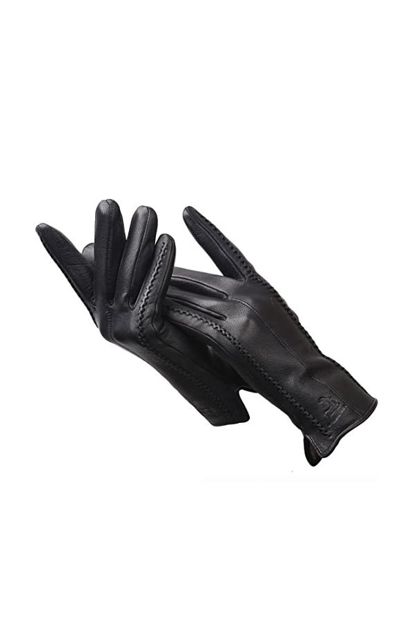 Gants tendance en peau de mouton pour femme, gants en cuir pour lhiver et lextérieur