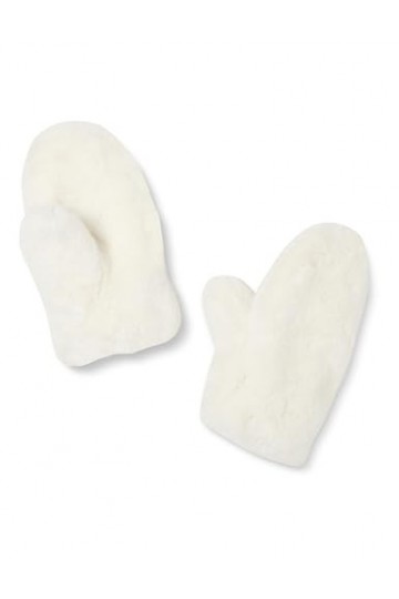 The Drop Moufles pour Femme, en Fausse Fourrure, Aspen, Blanc Whisper, Taille Unique