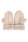 Mosa Gants dhiver en peau de mouton à double face pour femme - Marron - 90