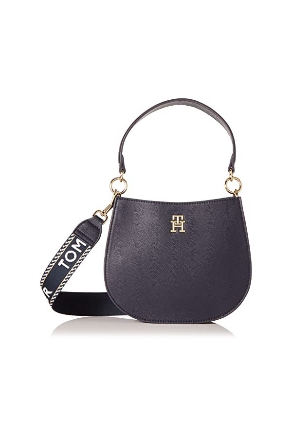 Tommy Hilfiger Sac Bandoulière Femme Tommy Life Medium Crossover Petit Modèle, Bleu Space Blue , Taille Unique