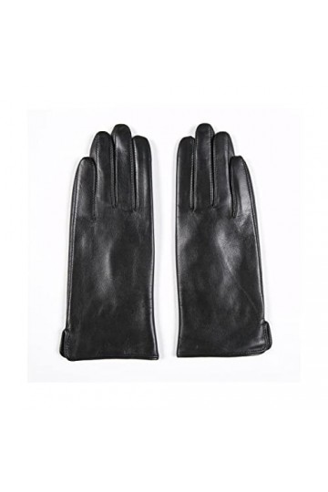 TJOIUY Gants dhiver Gants dhiver en Cuir véritable Femmes Noir Gants en Peau de chèvre véritable Mode Doublure Chaude Douce
