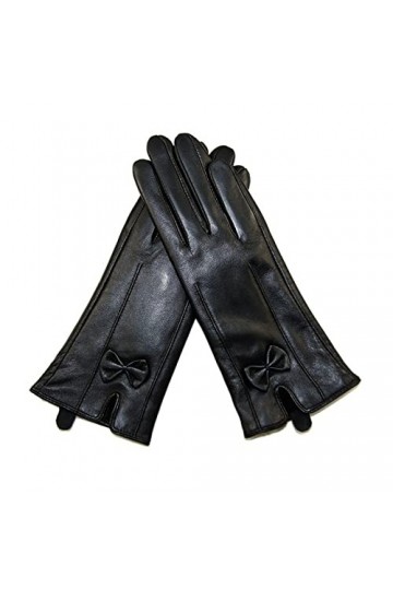 Gants Chauds Pour Femme Hiver Printemps Femme Gants Cuir Peau De Mouton Dames Gant Hiver Chaud Noir Doux Molleton Mitaines Po