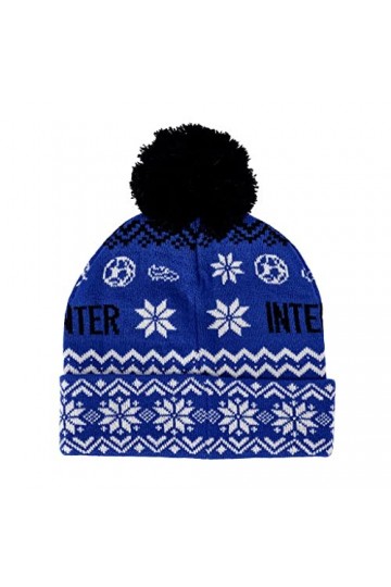 Inter Casquette de Noël 2022, Taille Unique, Unisexe, Produit Officiel, Bleu