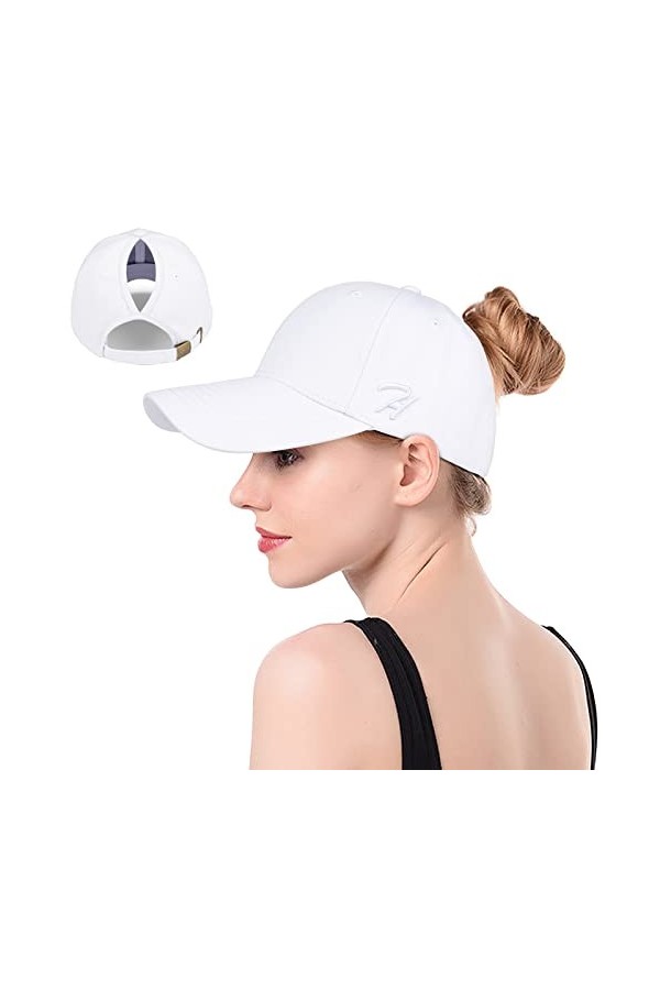 HASAGEI Casquette de Baseball pour Femme Queue de Cheval Casquette de Baseball réglable Casquette de Baseball en Coton Casque