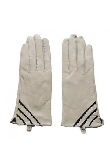 Gants Hiver Garder Au Chaud Gants En Cuir Gants En Cuir Véritable Pour Femmes Blanc S