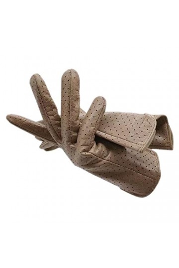 Gants Gants Printemps Dames En Peau De Mouton Punch Gants Courts Beige Automne 20Cm Sports DÉquitation En Plein Air Conduite
