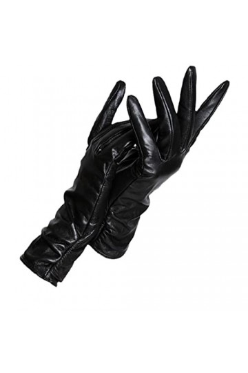 Gants dhiver en cuir synthétique pour femme, gants chauds pour écran tactile, gants de conduite, gants doublés en polaire, r
