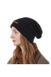 MAGISDU Bonnet Hiver Femme Chapeau en Laine Mérinos avec Doublure en Polaire Long Beanie Hat Chic Chaud Doux et Confortable