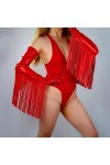 DooWay Gants tendance extra longs en cuir dagneau synthétique pour femme - Pour costume dopéra - Rouge - 70 cm, Rouge, 85