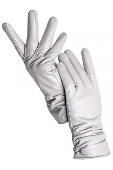 Gants dhiver chauds en peau de mouton pour femme Bleu roi Taille 8