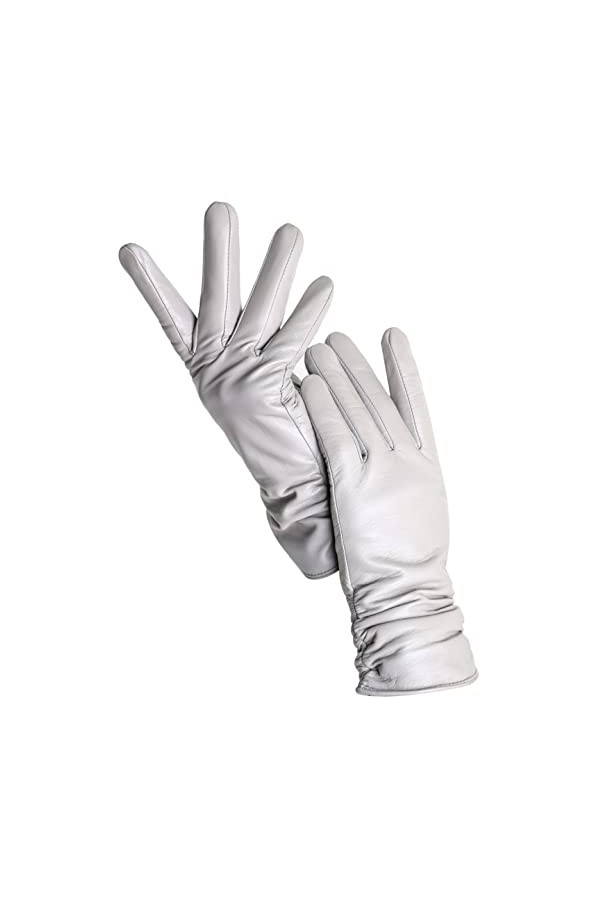 Gants dhiver chauds en peau de mouton pour femme Bleu roi Taille 8