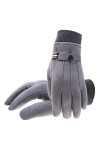 Gants dhiver en tricot pour femme, gants pour écran tactile, gris, imitation peau de cerf, gants chauds pour femme, doux, co