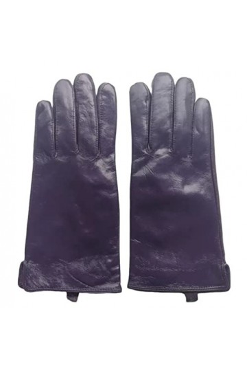 Gant Femme Gants En Cuir Véritable Pour Femmes Violet Hiver Garder Au Chaud Gants En Cuir Violet L
