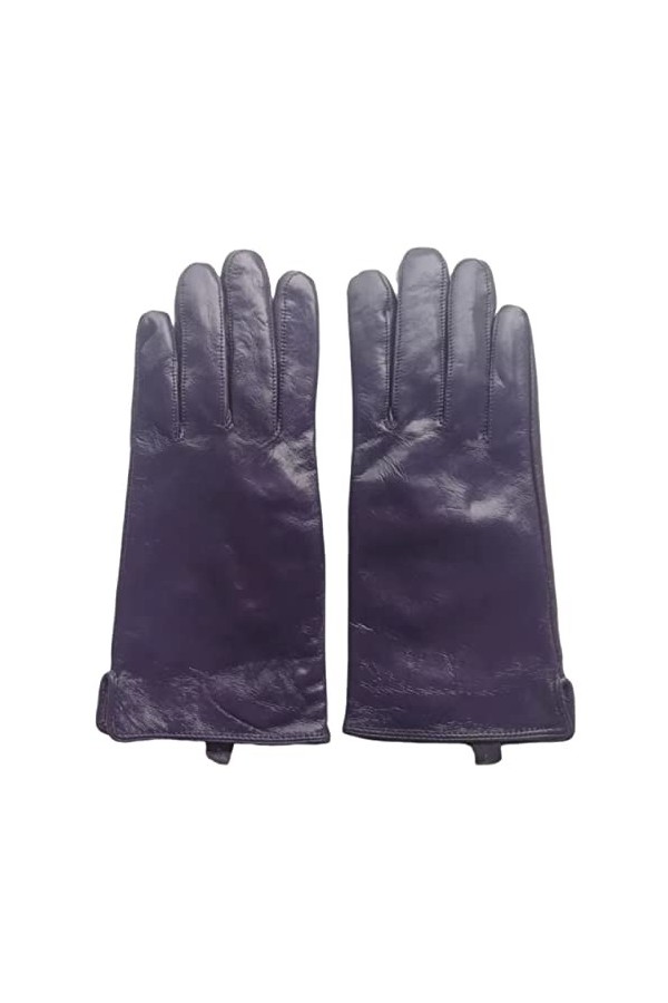 Gant Femme Gants En Cuir Véritable Pour Femmes Violet Hiver Garder Au Chaud Gants En Cuir Violet L