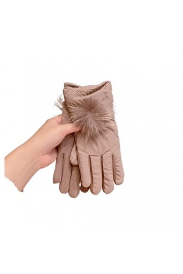 Gants dhiver pour femme - Chauds - Pour écran tactile - En velours - Pour le cyclisme, la conduite - En coton - Pour lextér
