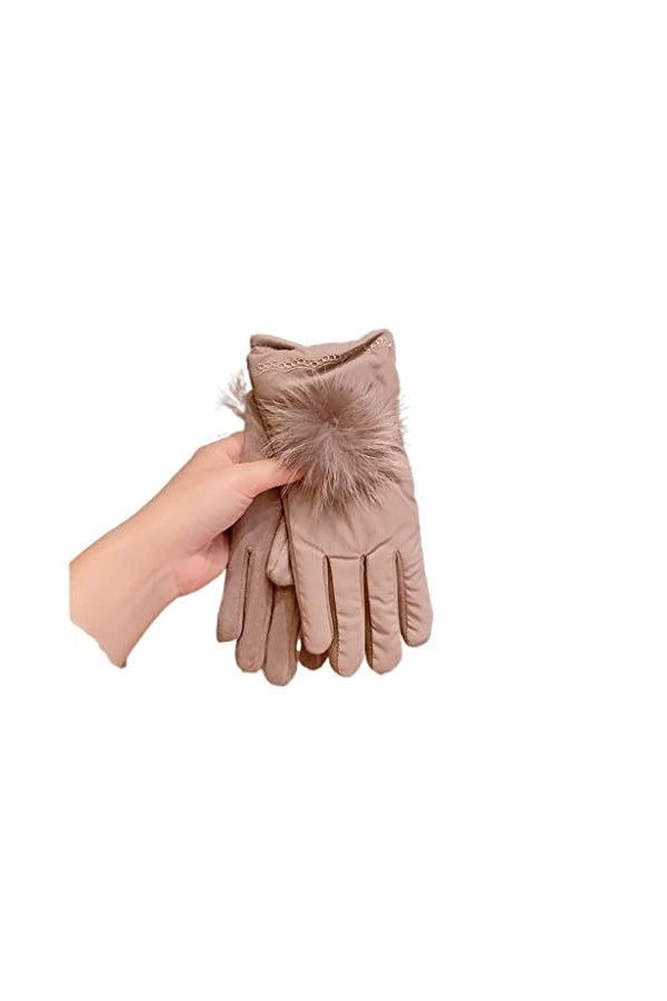 Gants dhiver pour femme - Chauds - Pour écran tactile - En velours - Pour le cyclisme, la conduite - En coton - Pour lextér