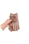 Gants dhiver pour femme - Chauds - Pour écran tactile - En velours - Pour le cyclisme, la conduite - En coton - Pour lextér