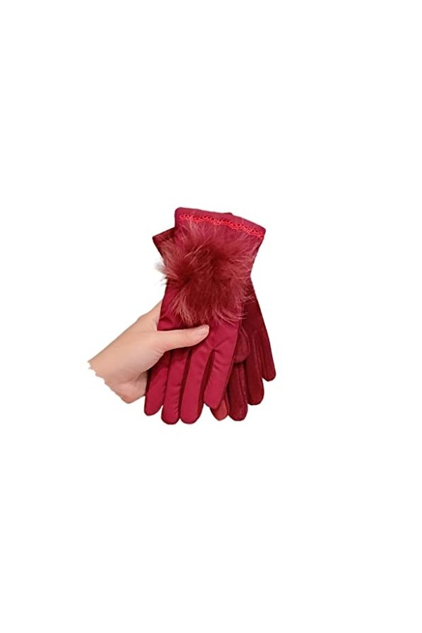 Gants dhiver pour femme - Chauds - Pour écran tactile - En velours - Pour le cyclisme, la conduite - En coton - Pour lextér