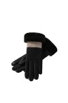 Gants dhiver pour femme Patchwork Cachemire Gants chauds froids Polaire épaisse Coupe-vent Gants pour femme