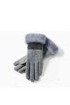 Gants dhiver pour femme Patchwork Cachemire Gants chauds froids Polaire épaisse Coupe-vent Gants pour femme