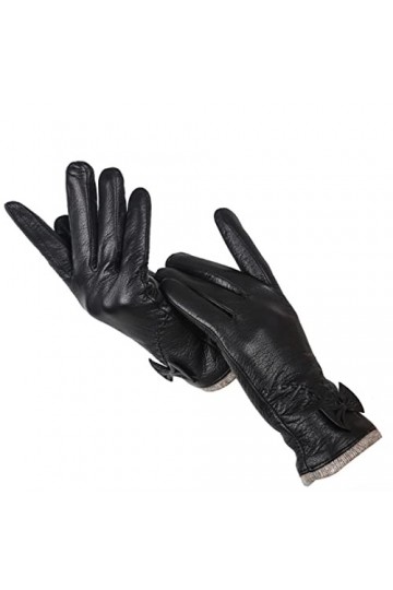 Gants en cuir pour femme, gants en peau de mouton, gants dhiver pour femme
