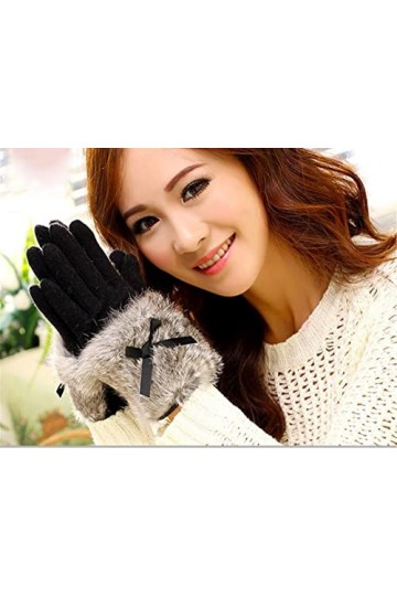 Gants solides en cachemire pour femme - Gants chauds et épais - Pour lautomne et lhiver