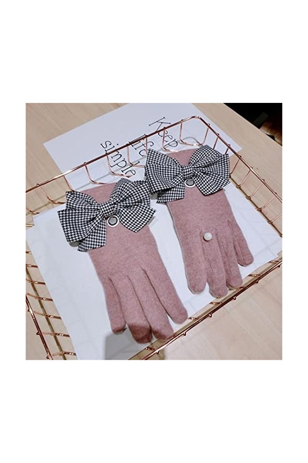 Gants en cachemire avec nœud et anneau en cachemire - Gants dhiver chauds coréens