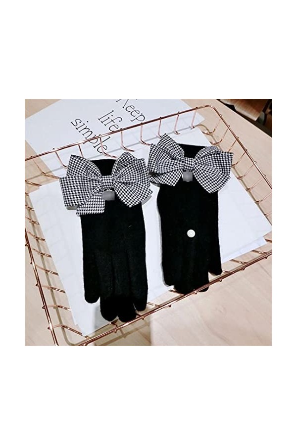 Gants en cachemire avec nœud et anneau en cachemire - Gants dhiver chauds coréens