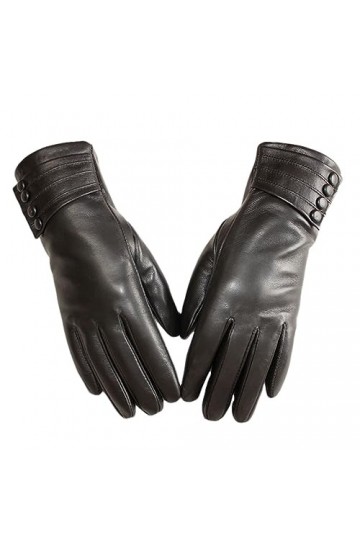 Dndrdhfb Gants dhiver en cuir synthétique épais pour femme - Chauds - Pour conduite en plein air - Moufles de moto - Style b