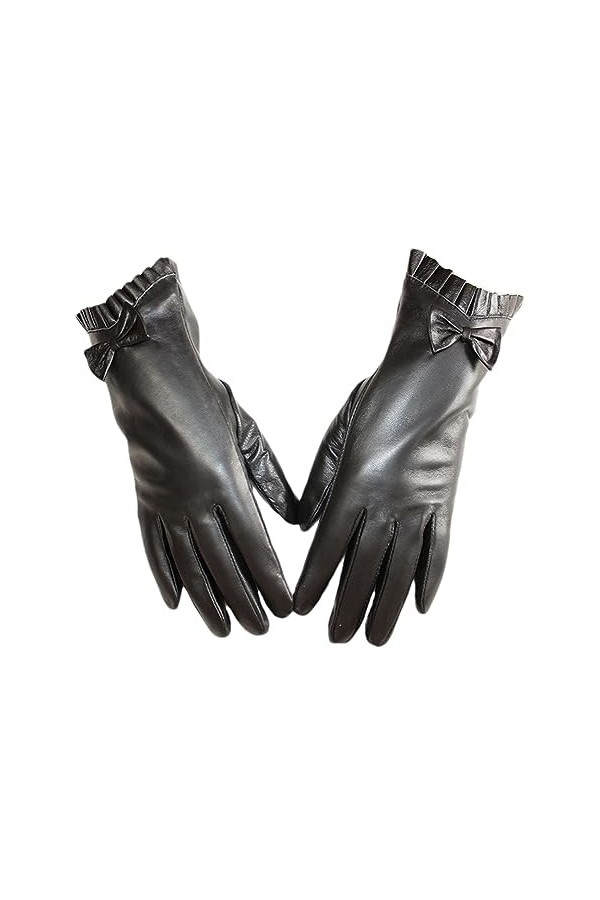 Dndrdhfb Gants dhiver en cuir synthétique épais pour femme - Chauds - Pour conduite en plein air - Moufles de moto - Style b