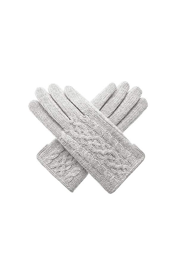 CAILIN Gants Gants Hiver Dames Faux Gants en Tricot de Laine Gants écran Tactile avec Doublure Chaude en Polaire Gants et mou