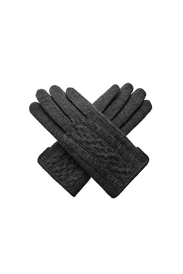 CAILIN Gants Gants Hiver Dames Faux Gants en Tricot de Laine Gants écran Tactile avec Doublure Chaude en Polaire Gants et mou