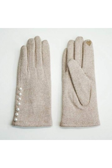RFEGEF Femme Gants dhiver,Gants À Écran Tactile Gants Épaississants en Laine Perle Kaki Dames Doux Coupe-Vent Élégant Moufle