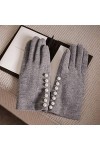RFEGEF Femme Gants dhiver,Gants À Écran Tactile Gants DÉpaississement en Laine Perle Grise pour Dames Doux Coupe-Vent Éléga
