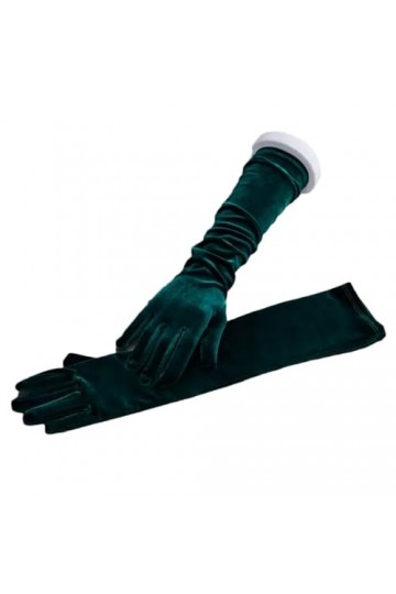 Pohullan Gants longs élastiques en velours pour femme - Pour la danse et la conduite, Foncé EN8, taille unique