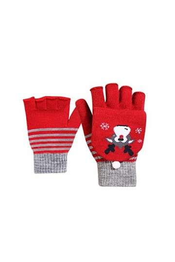 Kedelack Gants de Noël à Cinq Doigts for Femmes Hiver Cyclisme Adulte Gants épaississants Mitaines Combo avec Poche Couleur 