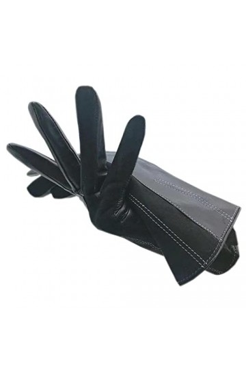 Gants Chauds Pour Femme Peau De Mouton Dames Gants DHiver Dames Gants En Daim Noir Cuir Mode Hiver Chaleur Noir 7.5