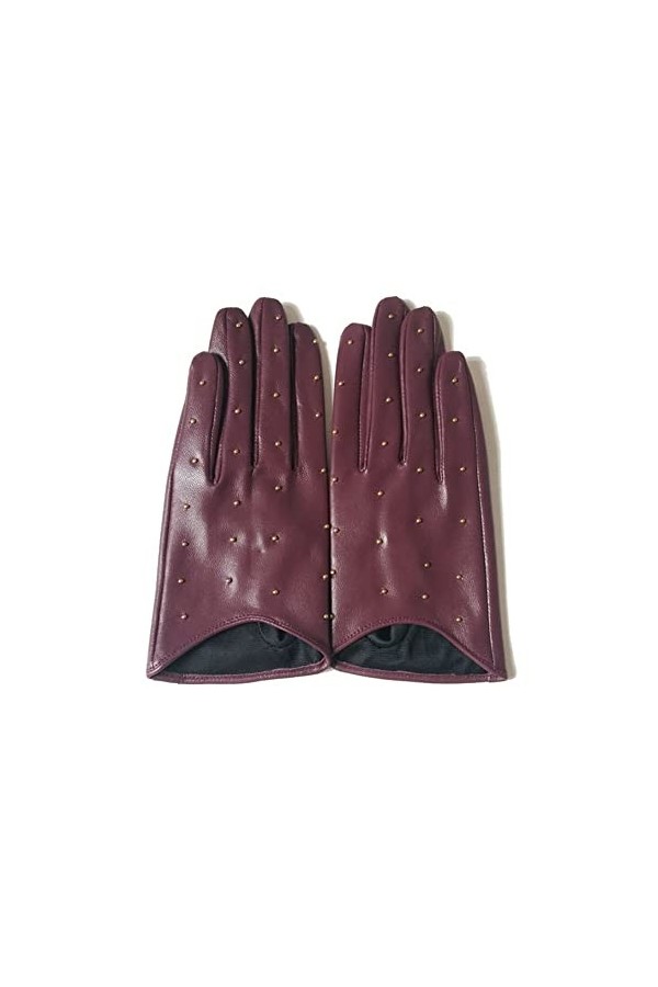 Gants dhiver Demi-Palm Glove Glove Glove Glove STANCHES Rivets de Conduite Véritable Véritable Véritable Goat Cuir Gants Fem